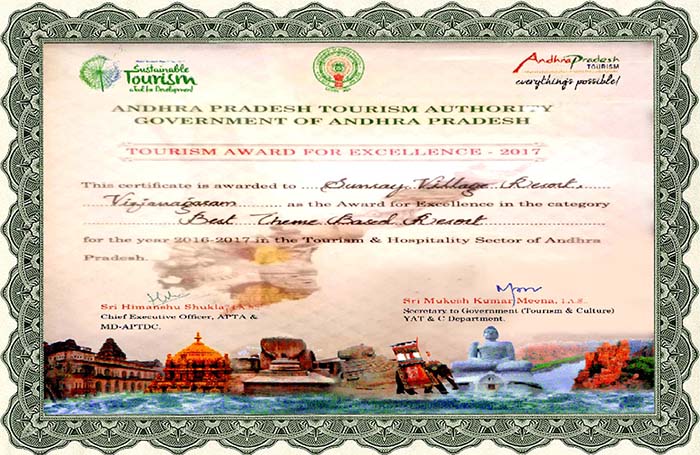 “Best Theme Based Resort” in Andhra Pradesh for the year